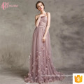 Pink A Line Lace Applique Robe De Soiree Evening Dresses For Fat Women